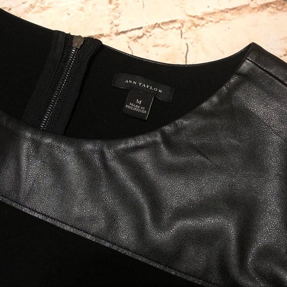 Ann Taylor Faux-Leather Trimmed Tunic - Picture 7 of 8